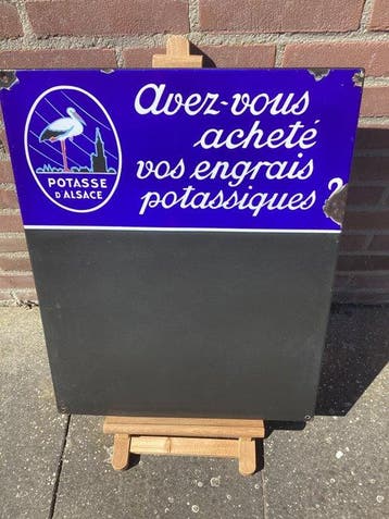 Emaille bord Potasse d’Alsace - Emaille plaat - Staal,, Antiek en Kunst