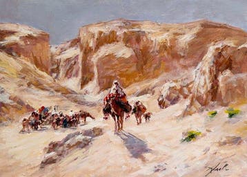 Mikhail Kraiev (1957) - Caravane dans le Désert - Soleil du