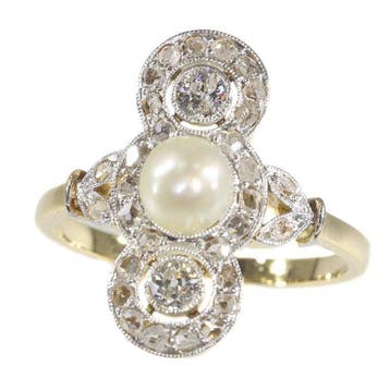 Ring - 18 karaat Geel goud - 0.24ct. tw. Diamant, Nieuw