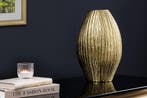 Moderne vaas ELEGANCE 35cm Goud Antiek Metaal Gehamerd, Huis en Inrichting, Woonaccessoires | Vazen, Ophalen of Verzenden, Nieuw