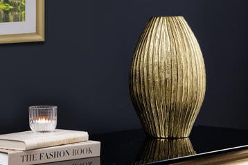 Moderne vaas ELEGANCE 35cm Goud Antiek Metaal Gehamerd, Ophalen of Verzenden, Nieuw