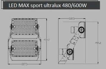 VOCARE LED MAX SPORT ULTRALUX 600W heavy duty schijnwerp..., Nieuw