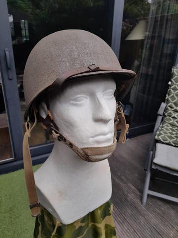 ORIGINAL WWII US M1 McCORD AIRBORNE HELMET SET “MULLIGAN..., Verzamelen, Militaria | Tweede Wereldoorlog
