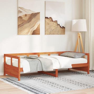 vidaXL Slaapbank zonder matras 80x200 cm massief grenenhout, Eenpersoons, Bruin, Verzenden, Nieuw