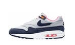 Nike Air Max 1 Pure Platinum Midnight Navy Racer Pink (W), Nieuw