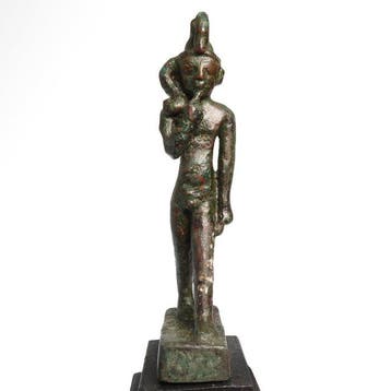Oud-Egyptisch Brons Beeld van Harpocrates