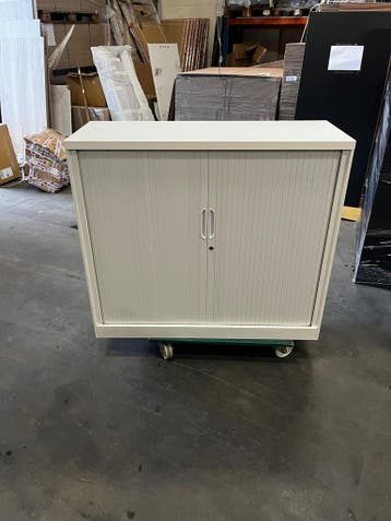 Roldeurkast - Archiefkast - Wit – Met slot - 105x120x45 cm, 100 tot 150 cm, Verzenden, 100 tot 150 cm, Nieuw