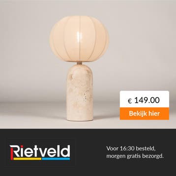 Rietveld-Tafellampen-Beige, Zand-Stof, Marmer, Verzenden, Nieuw