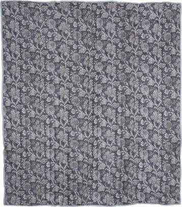 2dekans | Mica Decorations Deken - Bloemenpatroon - 150 x, Ophalen of Verzenden, Zo goed als nieuw, Zwart