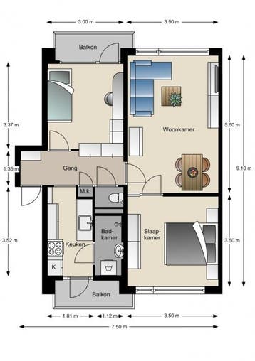 Te Huur 3 Kamer Appartement Bergkristalstraat In Nijmegen, Gelderland, Direct bij eigenaar, Nijmegen, Appartement