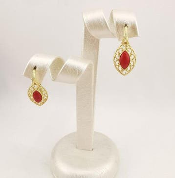 Koraal - Zilver - Oorbellen - Italiaans handwerk