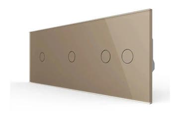 Livolo Touch Lichtknop Goud Glas | Luxe Schakelaar 1+1+2 |, Ophalen of Verzenden, Nieuw, Schakelaar