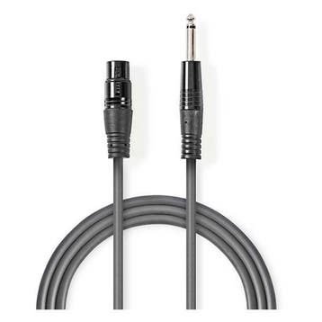 XLR naar jack 6.35 mm kabel | V  M | Nedis | 10 meter, Verzenden, Nieuw
