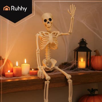 Ruhhy Skelet decoratie 40 cm met beweegbare armen en bene..., Ophalen of Verzenden, Nieuw