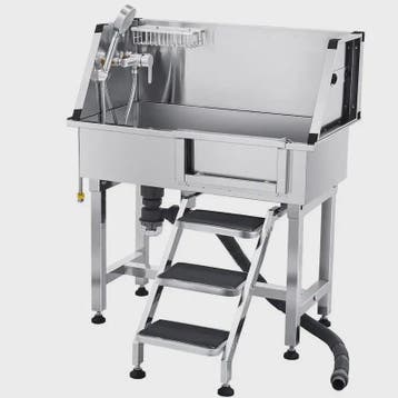 RVS Hondendouche & Wasstation 87cm met Ladder, Kraan en Douc, Verzenden, Nieuw