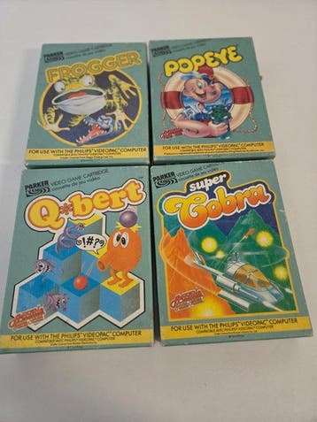 Philips - Videopac - Parker Frogger, Popeye, Super Cobra &, Nieuw