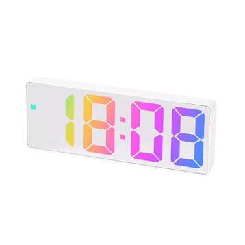 Digitale klok wit met regenboog cijfers (16 cm), Ophalen of Verzenden, Nieuw