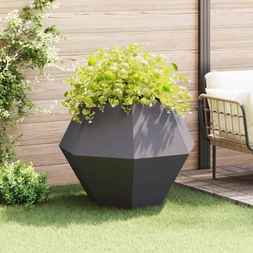 vidaXL Plantenbak Zwart 100 x 100 x 80 cm Staal, 100 cm of meer, Verzenden, Nieuw, Metaal