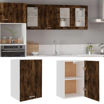 vidaXL Bovenkast Lyon 39,5x31x60 cm bewerkt hout gerookt, Huis en Inrichting, Verzenden, Nieuw, Bruin