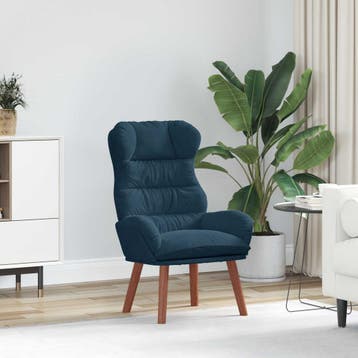 vidaXL Fauteuil Blauw 69 x 74 x 93 cm Fluweel, Verzenden, Nieuw