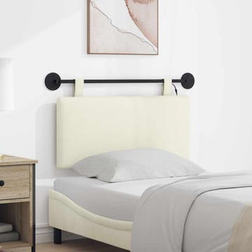 vidaXL Hangend hoofdbord Met LED-verlichting Crèmekleurig, Verzenden, Nieuw, Crème