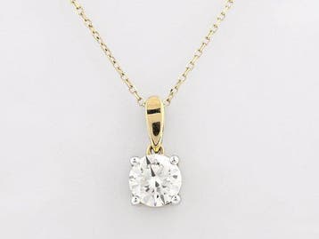 Halsketting - 14 karaat Geel goud - 1.00ct. tw. Diamant, Nieuw