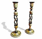 Kashmiri Papier-Mâché Twisted - Kaarsenhouder (2) - Hout -