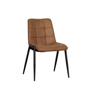 Stoel Noor | Cognac | Micro Suede | Zwart Metalen Frame | 2, Verzenden, Nieuw in verpakking