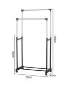 Verstelbaar Kledingrek met Wielen – Dubbele Stang 150 cm, Verzenden, Nieuw