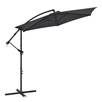 Parasol Brazil - 3m - Donkergrijs, Verzenden, Nieuw