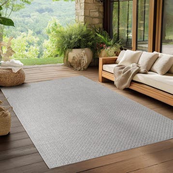 Sisal Vloerkleed | Ibiza | Raster | Grijs | 280x370 cm, Verzenden, Nieuw