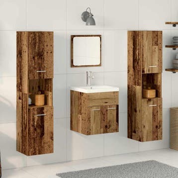 vidaXL Badkamermeubelset Wandgemonteerd 4 pcs Oud Hout, Verzenden, Nieuw, Overige typen