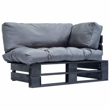 vidaXL Tuinbank pallet met grijze kussens grenenhout, Verzenden, Nieuw