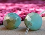 1 x Streng glaskralen facet rondelle briolette kristal 8..., Hobby en Vrije tijd, Kralen en Sieraden maken, Ophalen of Verzenden