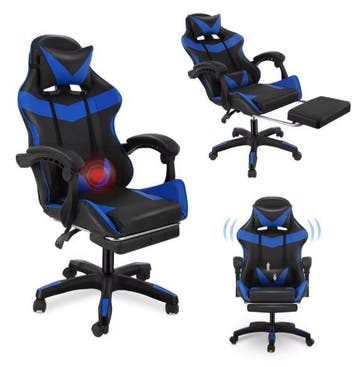 Massage Gamingstoel – Met Voetsteun, Lendensteun & Comfort, Verzenden, Nieuw