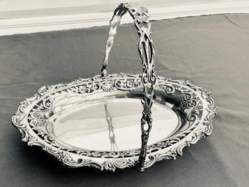 Schaal - .925 zilver - zilveren schaal handvat, Antiek en Kunst