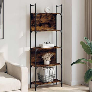 vidaXL Boekenkast 5-laags 60,5x24x166,5 cm bewerkt hout, Verzenden, Nieuw, Overige houtsoorten