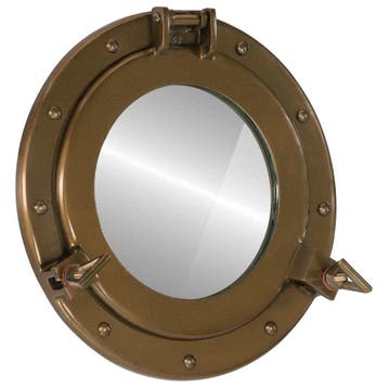 vidaXL Wandspiegel patrijspoort Ø30 cm aluminium en glas, Verzenden, Nieuw