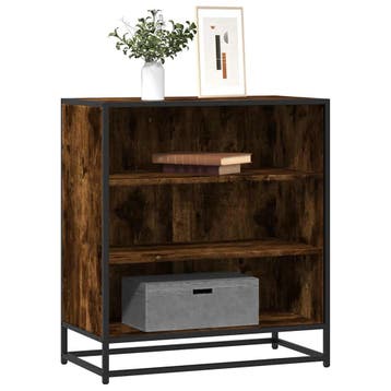 vidaXL Dressoir 68x35x76 cm bewerkt hout en metaal gerookt, Verzenden, Nieuw, Overige houtsoorten