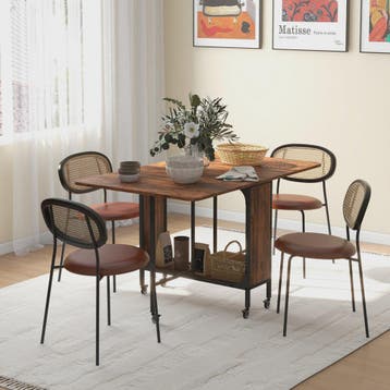 Homcom Klaptafel op Wielen voor 6 Personen - Eetkamertafel m, Verzenden, Nieuw