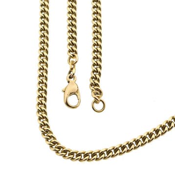 Gouden gourmetschakel ketting, Sieraden, Tassen en Uiterlijk, Kettingen, Ophalen of Verzenden, Gebruikt, Goud, Goud