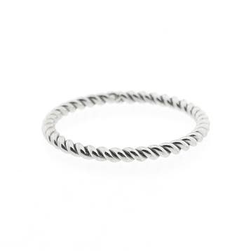 Witgouden gedraaide aanschuifring, Sieraden, Tassen en Uiterlijk, Ringen, Gebruikt, Ophalen of Verzenden, 17 tot 18, Dame