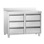 GGM Gastro | Ladenkast PREMIUM - RVS - met 6 laden - met |, Verzenden, Nieuw in verpakking, RVS Meubilair