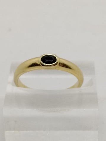 Ring - 18 karaat Geel goud Granaat, Nieuw