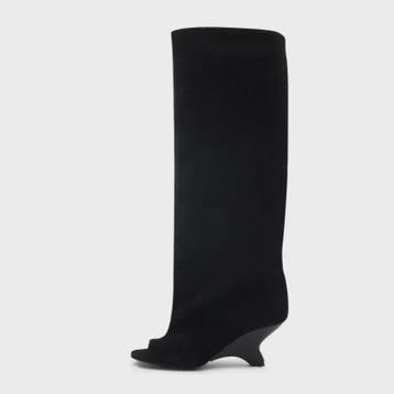 Dames Laarzen met Peep-toe, Hoge Schuine Hak en Kniehoge Sch, Verzenden, Nieuw