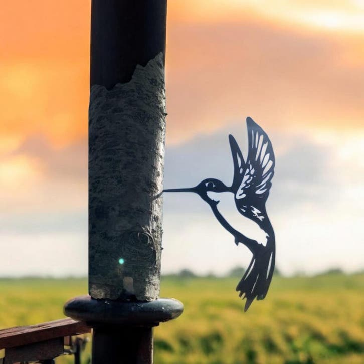 Tuindecoratie kolibri in boom | 17 cm x 28 cm, Tuin en Terras, Tuinwanddecoratie, Verzenden