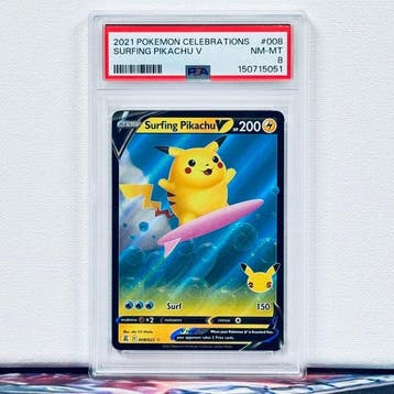Pokémon Graded card - SURFING PIKACHU 008 - Pokémon - PSA 8, Nieuw
