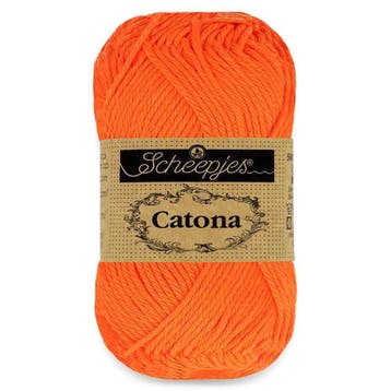 Scheepjes Catona 50 gram - 603 neon oranje - Katoen Garen, Ophalen of Verzenden, Nieuw