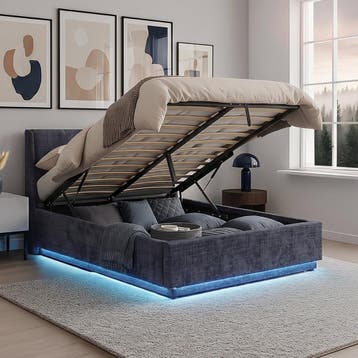 Tweepersoonsbed Tröstiar met LED licht 140x200 cm blauw [en., Verzenden, Nieuw