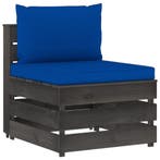 vidaXL Middenbank sectioneel met kussens grijs geïmpregneerd, Tuin en Terras, Tuinsets en Loungesets, Verzenden, Nieuw, Hout